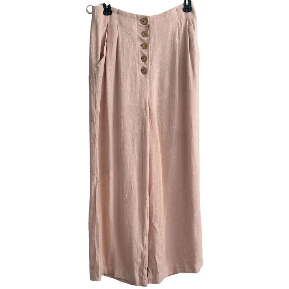 Topshop light Pink Wide-Leg high rise Pants NWT